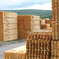 Stacked Lumber with Sticker