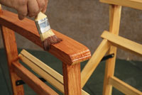 Varnishing furniture