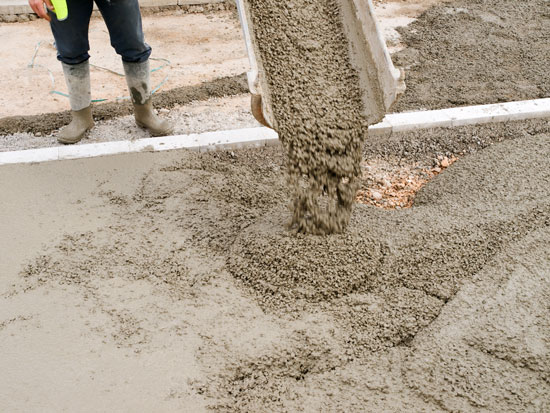 pouring new concrete