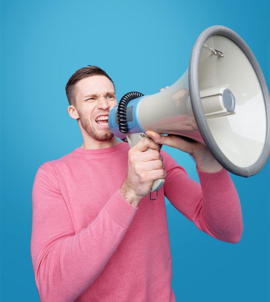 man with megaphone 