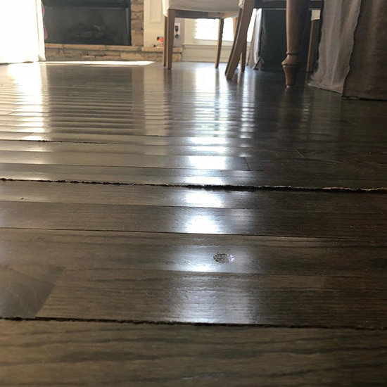 cupping and cracked hardwood floor