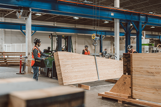 Assembly of mass timber